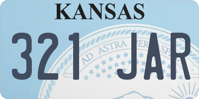 KS license plate 321JAR