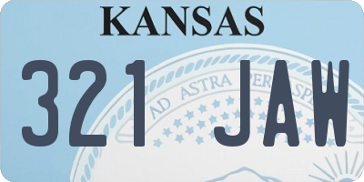 KS license plate 321JAW