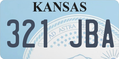 KS license plate 321JBA