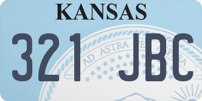 KS license plate 321JBC