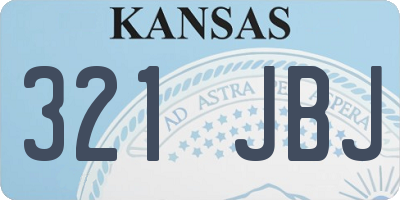 KS license plate 321JBJ