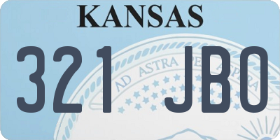 KS license plate 321JBO