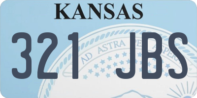 KS license plate 321JBS