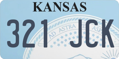 KS license plate 321JCK