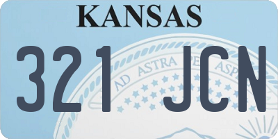 KS license plate 321JCN