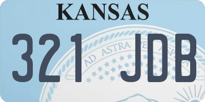 KS license plate 321JDB