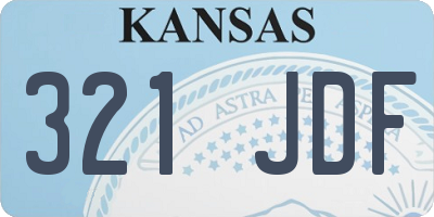 KS license plate 321JDF