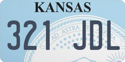 KS license plate 321JDL