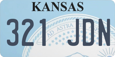 KS license plate 321JDN