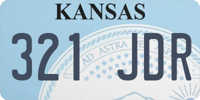 KS license plate 321JDR