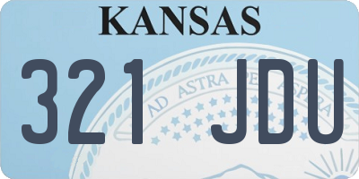 KS license plate 321JDU