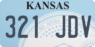 KS license plate 321JDV