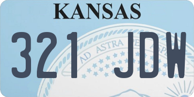 KS license plate 321JDW