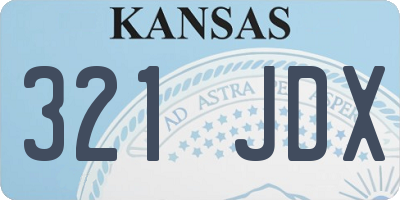 KS license plate 321JDX