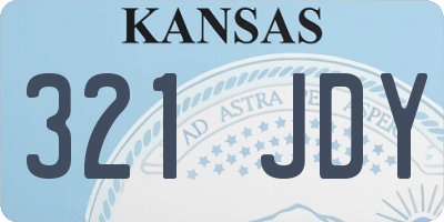 KS license plate 321JDY