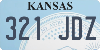 KS license plate 321JDZ