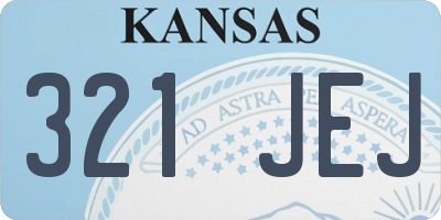 KS license plate 321JEJ