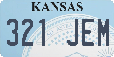 KS license plate 321JEM