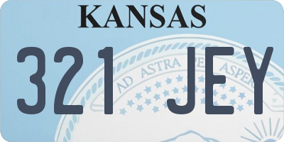 KS license plate 321JEY