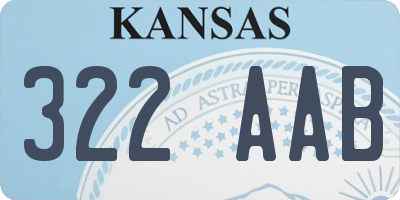 KS license plate 322AAB