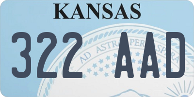 KS license plate 322AAD