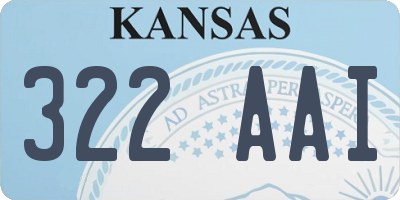 KS license plate 322AAI