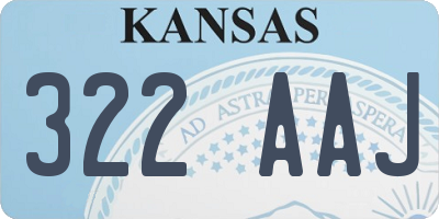 KS license plate 322AAJ