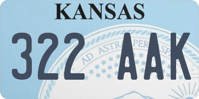 KS license plate 322AAK