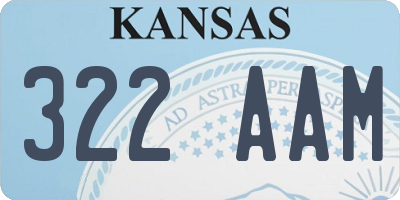 KS license plate 322AAM