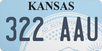 KS license plate 322AAU