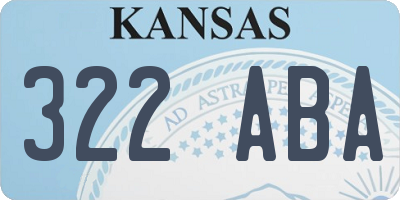 KS license plate 322ABA