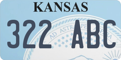 KS license plate 322ABC