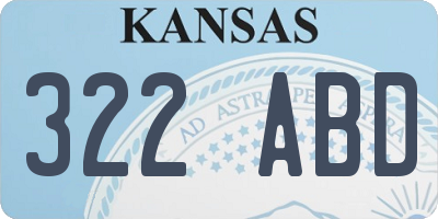 KS license plate 322ABD