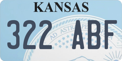 KS license plate 322ABF