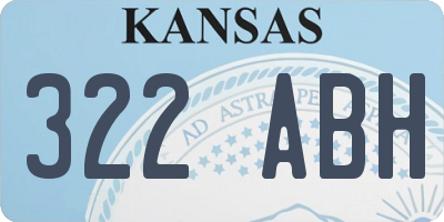 KS license plate 322ABH