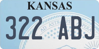 KS license plate 322ABJ