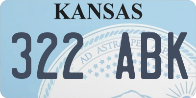KS license plate 322ABK