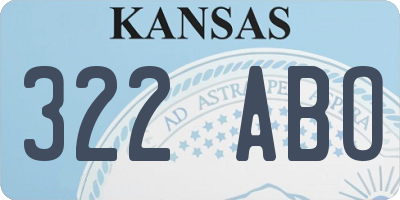 KS license plate 322ABO