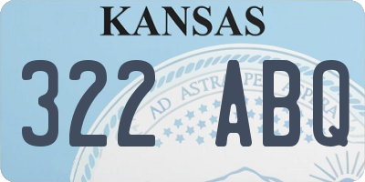 KS license plate 322ABQ