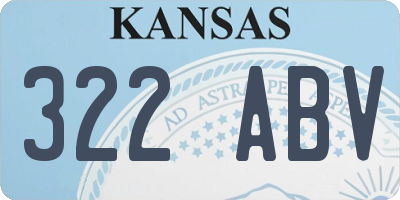 KS license plate 322ABV