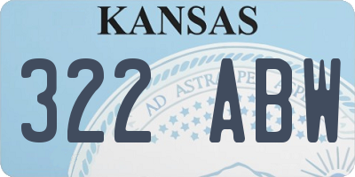 KS license plate 322ABW