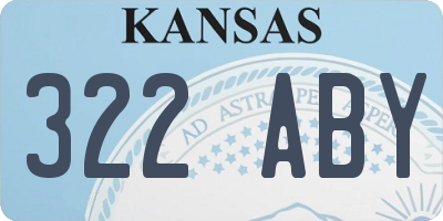 KS license plate 322ABY