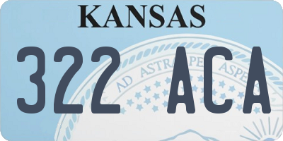 KS license plate 322ACA