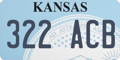 KS license plate 322ACB