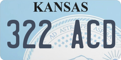 KS license plate 322ACD