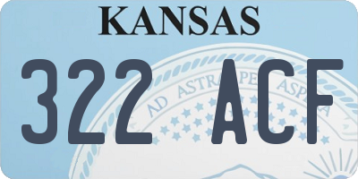 KS license plate 322ACF
