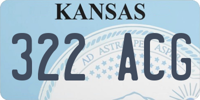 KS license plate 322ACG