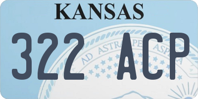 KS license plate 322ACP