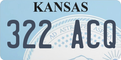 KS license plate 322ACQ