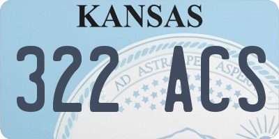 KS license plate 322ACS